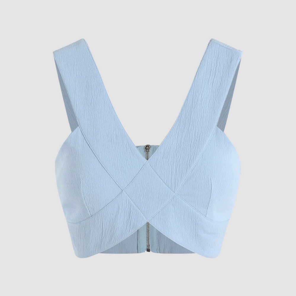 Solid Texture Crop Top